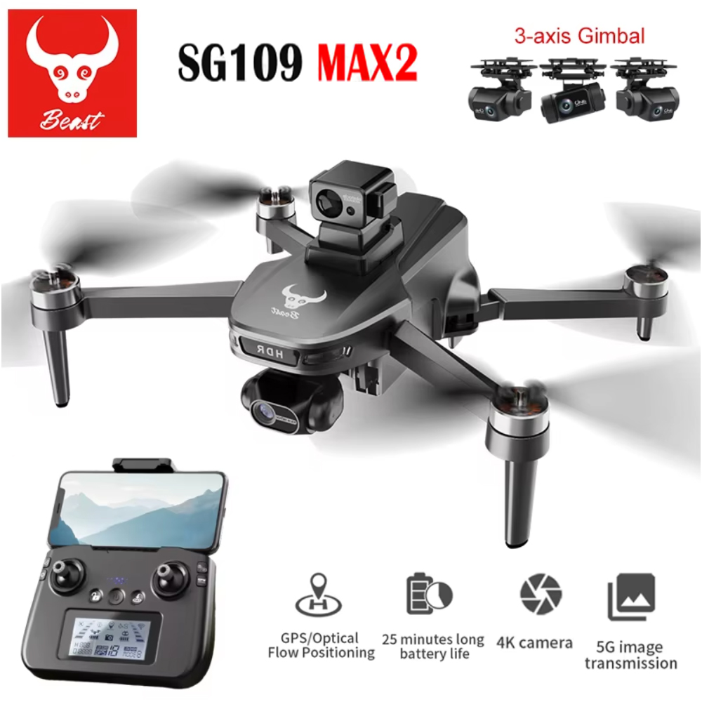 SG109 MAX2 Professional FPV 8K - Drone Gimbal Brushless ulasan dan harga